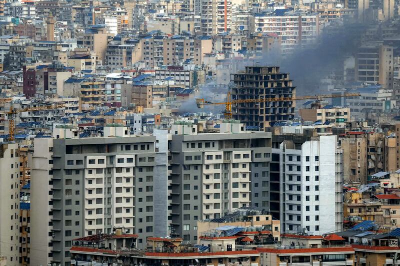 Smoke rises from the site of an Israeli air strike that targeted an area in Beirut's southern suburbs on March 30th, 2026. Photograph: Ibrahim Amro/AFP via Getty Images