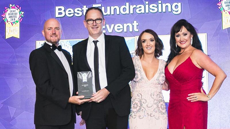 Brian O'Reilly, Managing Director, MCE Events presents the Best Cultural Event award to the Marine Institute team.