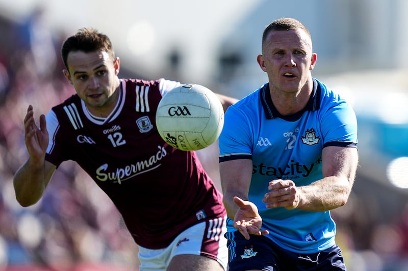 Dublin's Ciarán Kilkenny makes a pass against Galway during the counties' All-Ireland SFC round-robin clash at Pearse Stadium, Galway. Photograph: James Lawlor/Inpho