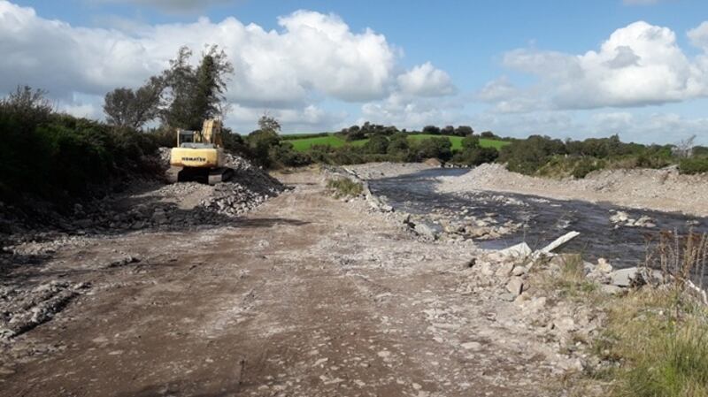 Gravel removed from the Gaddagh river, a tributary of the river Laune in Co Kerry