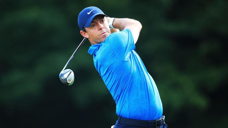 Rory McIlroy is firmly in contention after  a second round of 67 at Medinah. Photograph: Andrew Redington/Getty