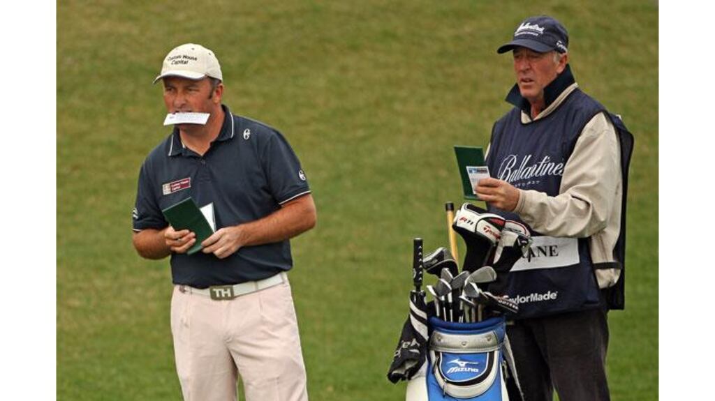 Damien McGrane of Ireland in action during the second round of the Ballantine's Championship at Blackstone Golf Club in Icheon, South Korea. Photograph: Andrew Redington/Getty Images
