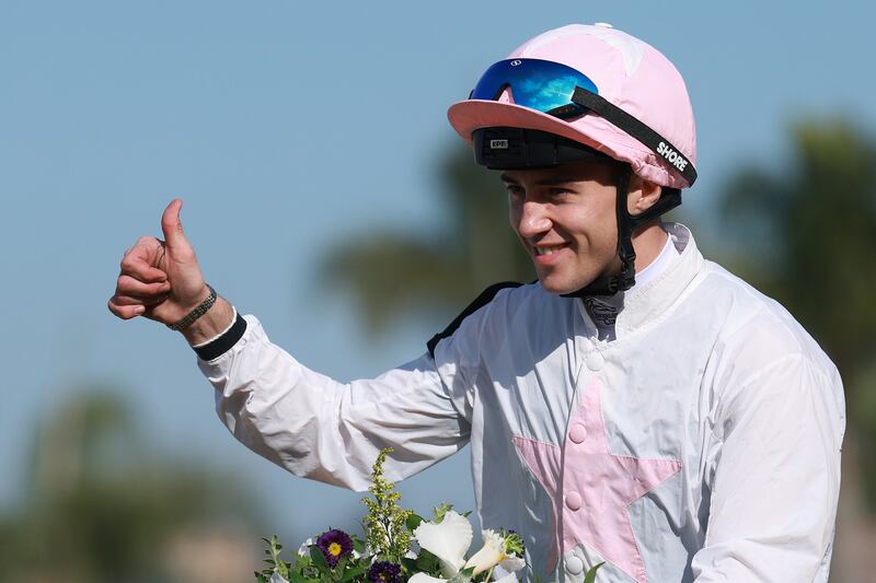 Dylan Browne McMonagle celebrates his first Breeders' Cup success at Del Mar. Photograph: Sean M Haffey/Getty Images