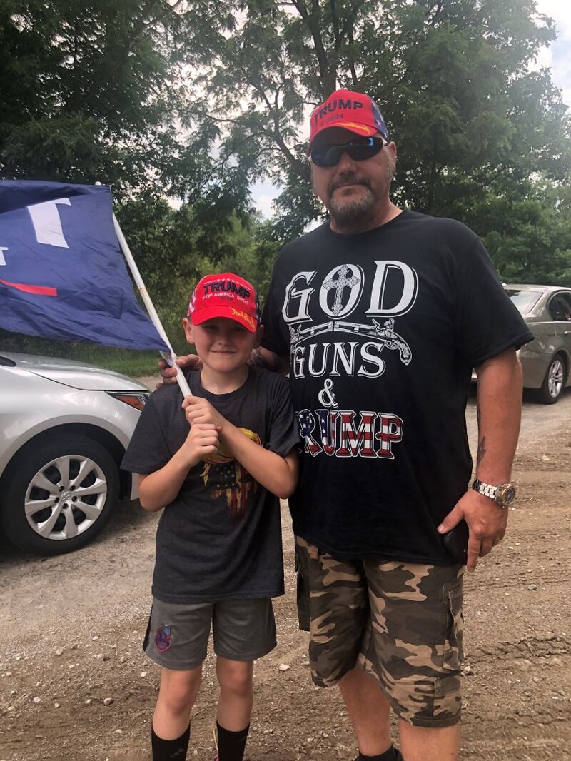 Chris Ischay and his nine-year old son Jake were among those attending the Trump rally in Ohio