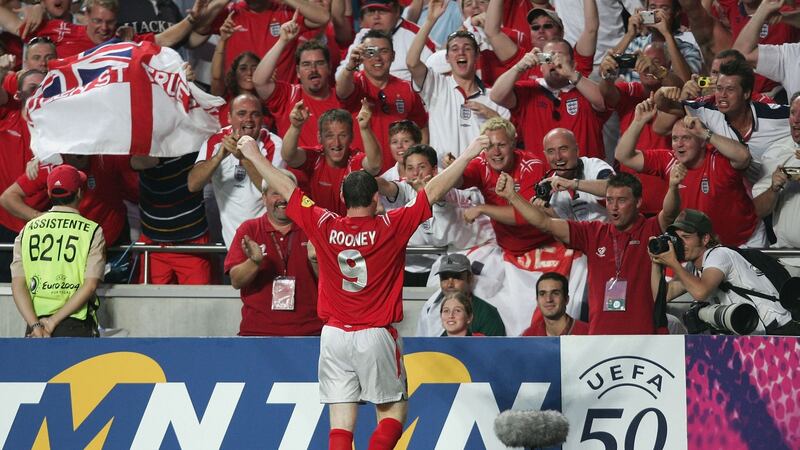 Rooney has admitted to feeling like the best player in the world during Euro 2004. Photograph:  Ross Kinnaird/Getty Images