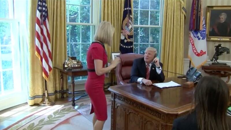 Caitriona Perry told the  US president she was from RTÉ