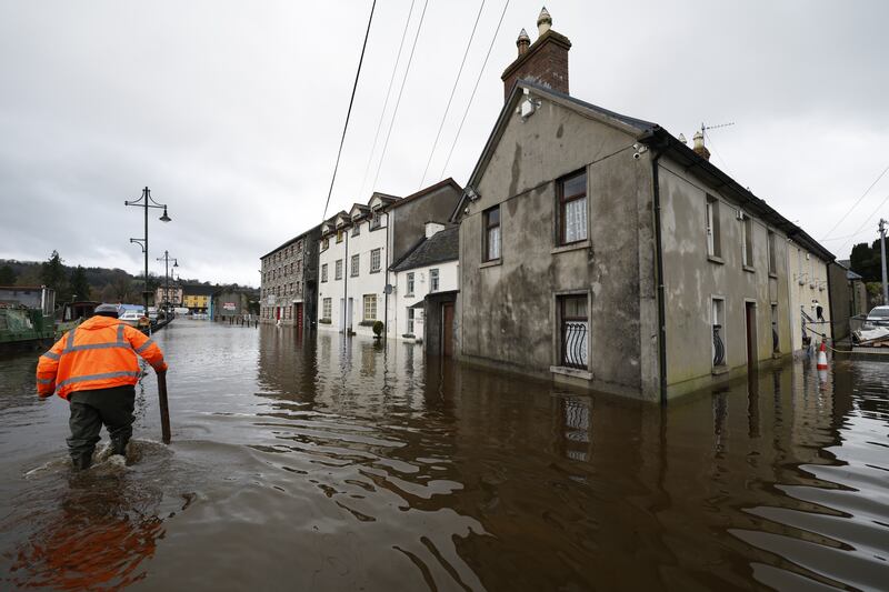 Graiguenamanagh in Co Kilkenny on Saturday after the river Barrow burst its banks. Photograph: Nick Bradshaw
