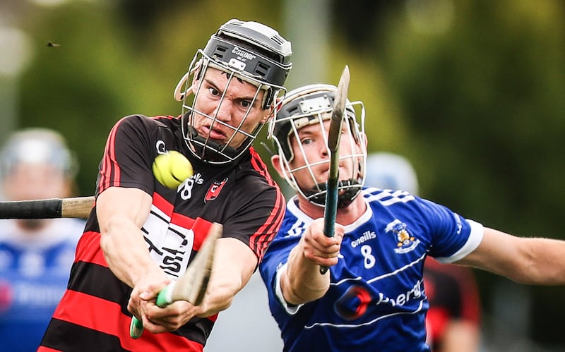 Ballygunner's Eoin Cuddihy and Jamie Gleeson of Mount Sion tussle for possession during the Waterford Senior Hurling Championship final in September. Photograph: Tom Maher/Inpho