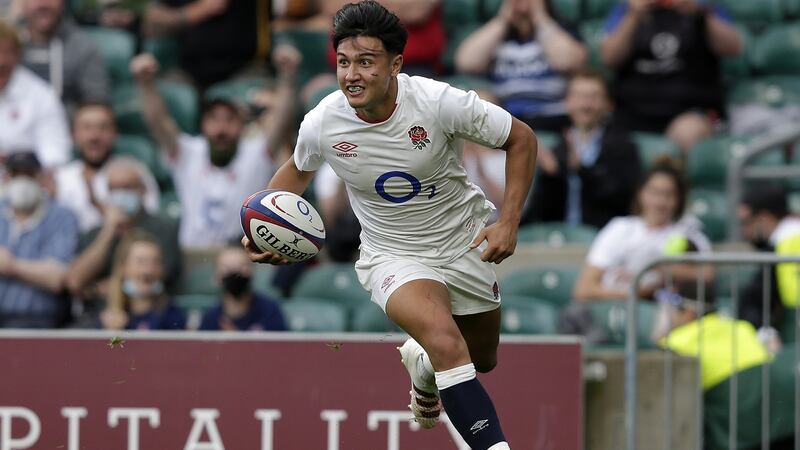 Marcus Smith will miss the absent Owen Farrell as he looks to bring his scintillating running game to England’s Six Nations campaign. Photograph:  Henry Browne/Getty Images