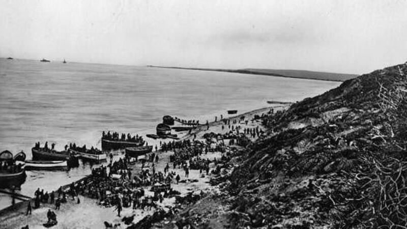 Troops landing at Suvla Bay in 1915.