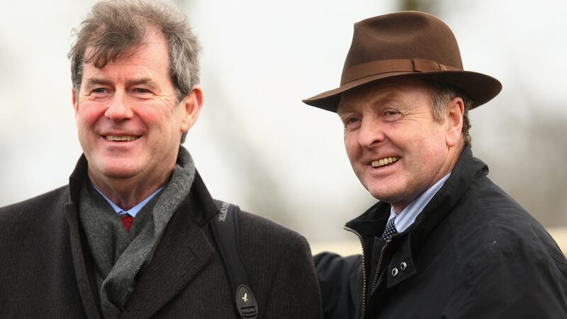 JP McManus with trainer Jonjo O’ Neill at in November 2009. Photograph: Julian Herbert/Getty Images