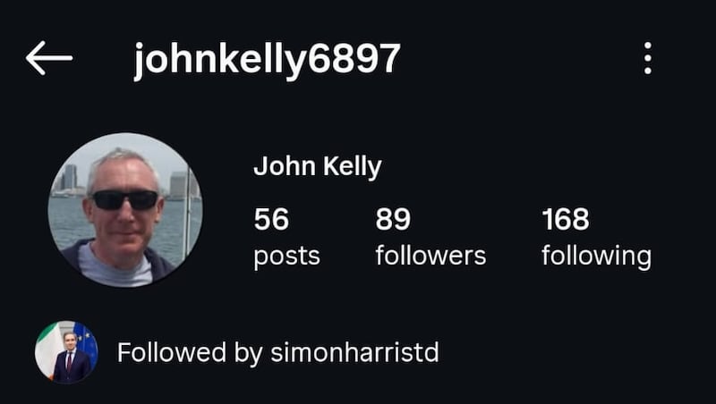 The Instagram account of John Kelly, who works in the Tánaiste’s office where he manages Simon Harris’s Wicklow constituency operation.
