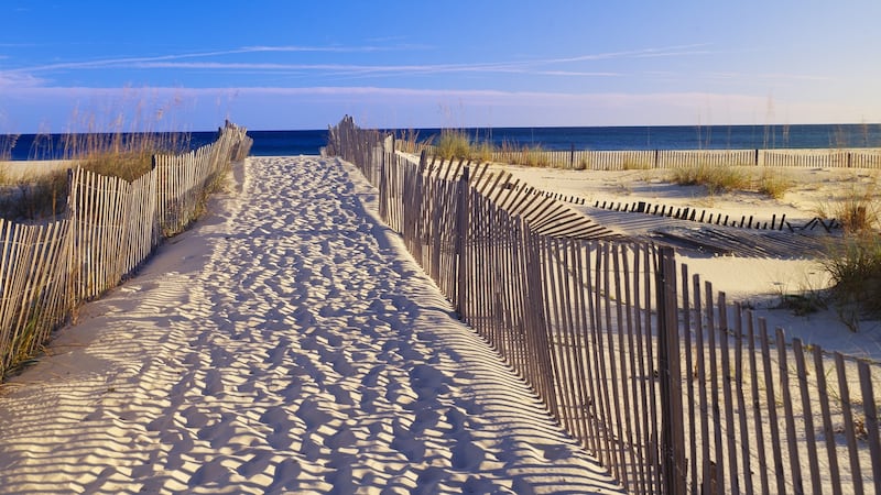 A pathway to the beach at Santa Rosa Island near Pensacola