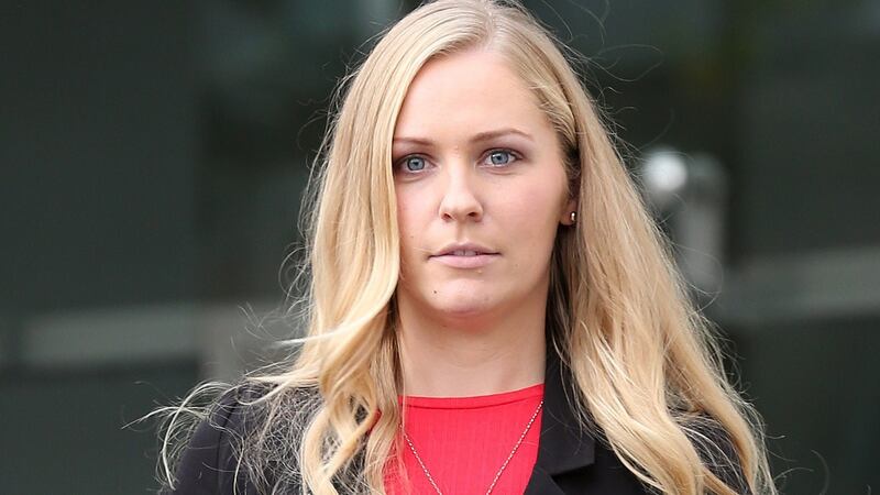 Emma Murphy leaving   Dublin District Court  after her ex-boyfriend Francis Usanga was found guilty of assaulting her in July 2015. Photograph:  Collins Courts.