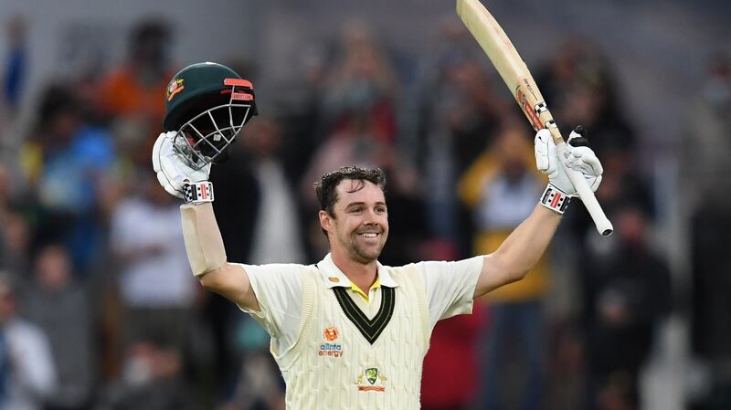 Travis Head’s century helped Australia fight back against England. Photograph: Darren England/PA