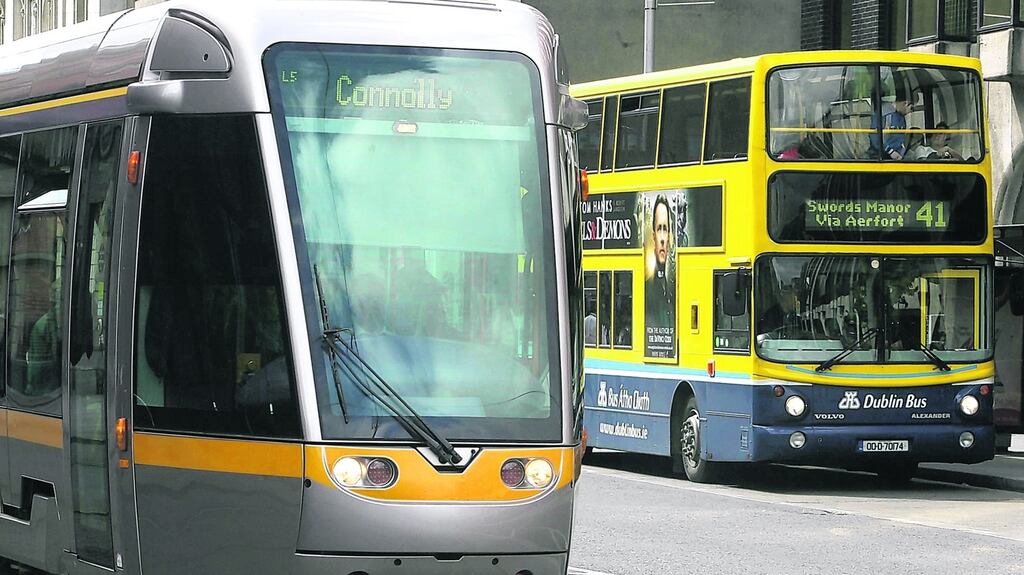 People planning to take public transport into Dublin city centre this weekend will have to use the bus rather than the Luas as the dispute at the light rail company over pay continues. Photograph: Cyril Byrne/The Irish Times.