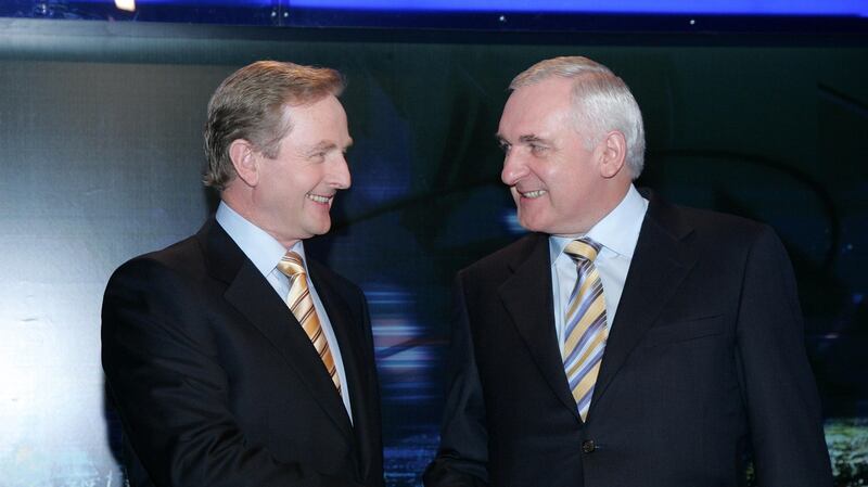 Bertie Ahern’s televised debate with Enda Kenny played a pivotal role in the 2007 general election. File photograph: Maxwells