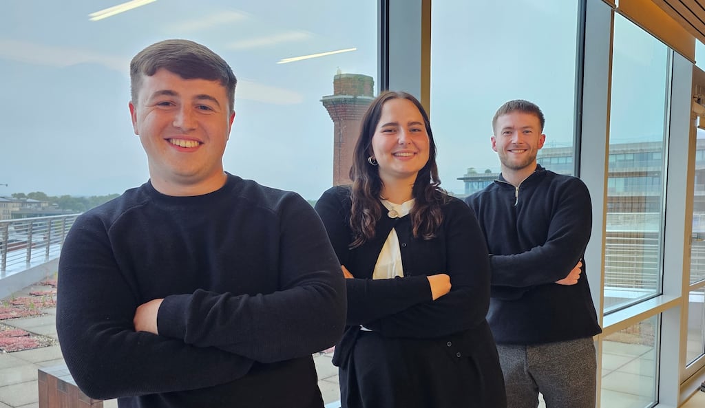 Seán Killalee, Lorena Dalewska and Peter Boyne, who are all taking part in EirGrid’s Earn and Learn Programme