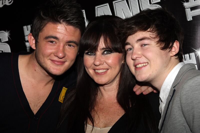 Coleen Nolan with her sons Shane and Jake in 2009. Photograph: Justin Goff Photos/Getty Images