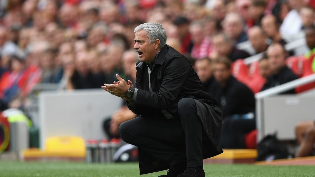 Jose Mourinho: “For me, the second half was a bit of chess, but my opponent didn’t open the door for me to win the game.” Photograph: Shaun Botterill/Getty Images