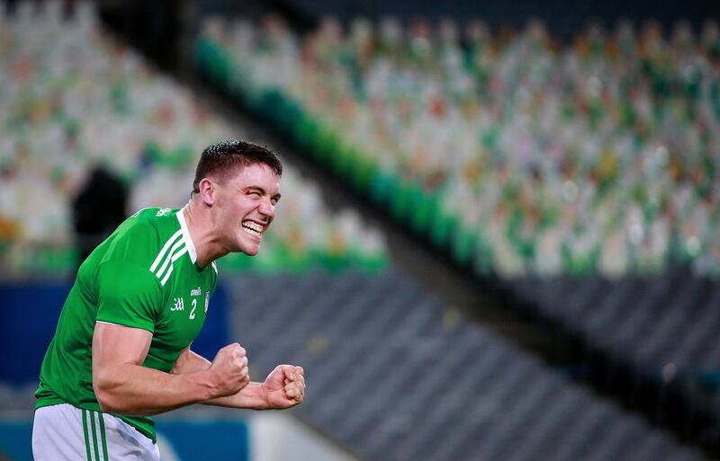 Limerick’s Seán Finn celebrates. Photo: Tommy Dickson