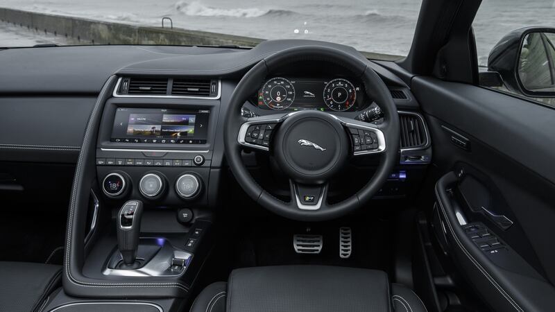 There’s a lovely, cosseted feel to the Jaguar E-Pace from the driver’s seat