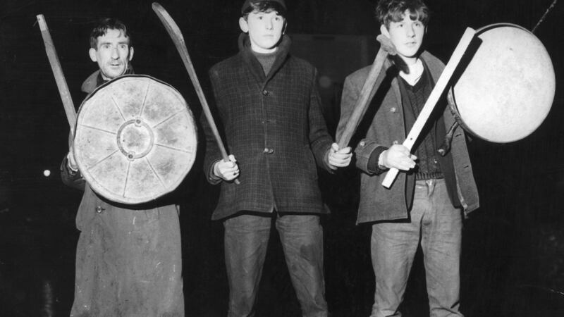 Vigilantes in Bogside, Derry, during the Troubles. Photograph: SSPL/Getty