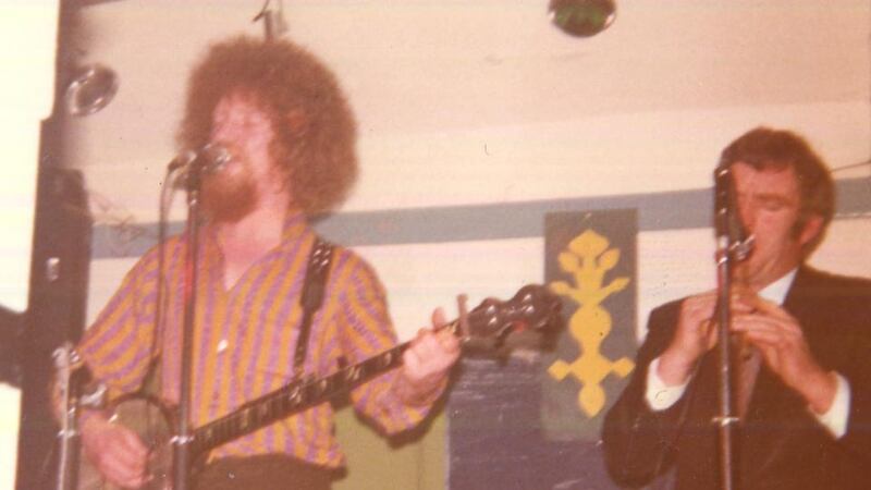 Foxrock Folk Club: Luke Kelly and Seán Potts on December 17th, 1972. Photograph: Declan Hogan/FFC
