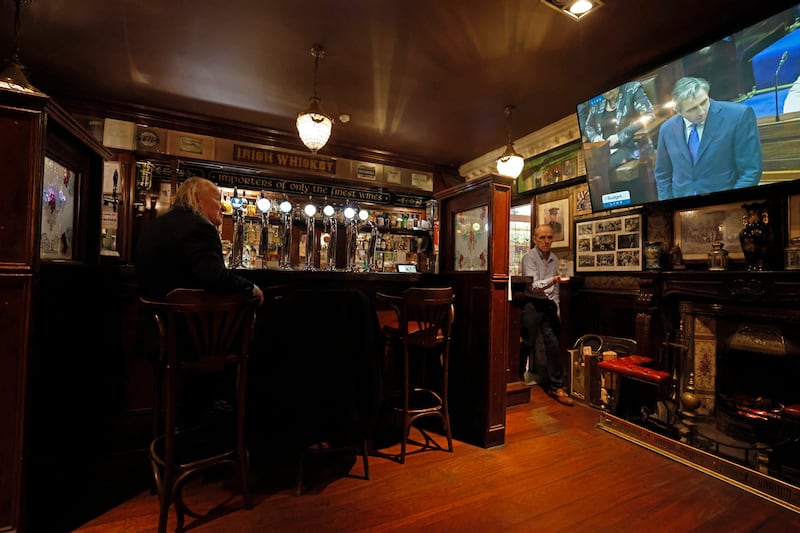 Minister for Finance Simon Harris on the television. Photograph Nick Bradshaw/The Irish Times