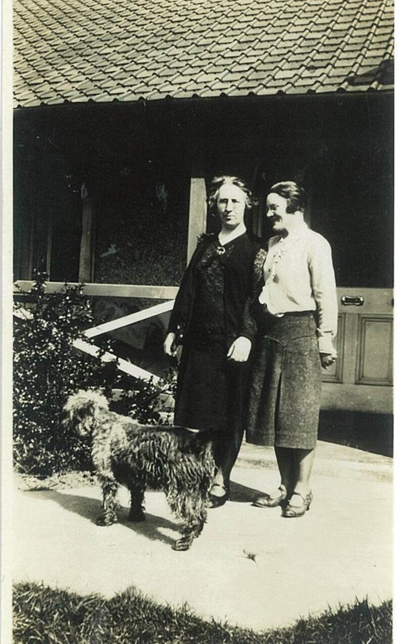 Margaret Skinnider and Nora O’Keeffe in the garden of their home in Clontarf in the 1930s