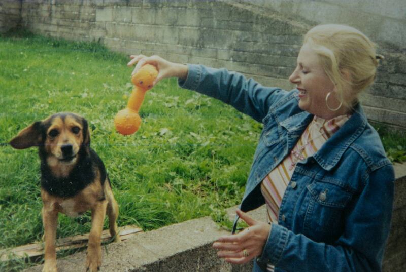 Tina Satchwell with one of her beloved dogs