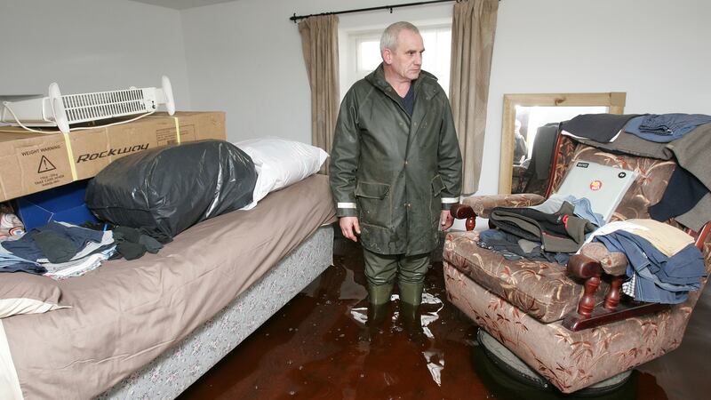 Paddy Towey of Shannon Harbour  in   Birr Co Offaly in his flooded house. Photograph: Alan Betson