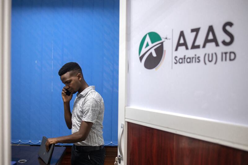 'Most people who ghost you,' Simon Azarwagye says of his travel company's vanishing overseas clientele. 'They go on holidays to neighbouring countries, like Kenya.' Photograph: Stuart Tibaweswa/The New York Times
                      