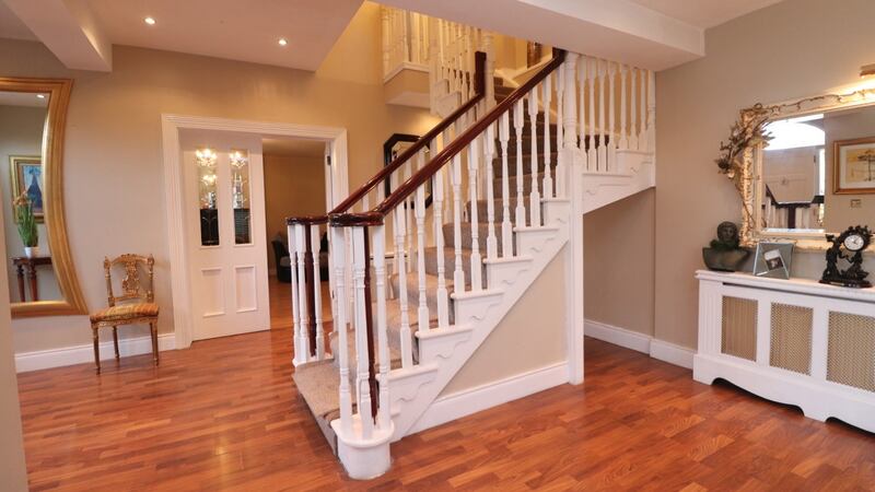 The entrance hall and staircase at  14 Swiftbrook Glen, Virginia, Co Cavan