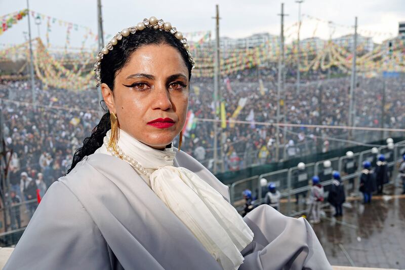Emel Mathlouthi after a concert in Turkey in 2021. Photograph: Mehmet Masum Suer/Sopa Images/LightRocket via Getty Images