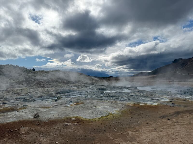 The Námaskard lava fields, where hot steam rises from the ground. Photograph: Gemma Tipton