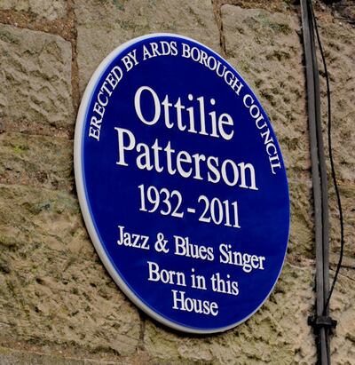 A blue plaque erected in Otillie Patterson’s home town of Comber, Co Down. Photograph: Albert Bridge/Public Domain