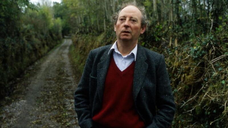 ‘One of 20th century Ireland’s most famous fictional characters, Michael Moran, the patriarch in John McGahern’s award-winning 1990 novel Amongst Women cast a jaundiced eye on the pensions process.’ Above, John McGahern  near his home in Leitrim in 1990. Photograph: Frank Miller
