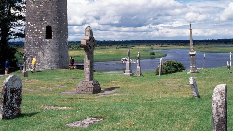 The round tower at Clonmacnoise, Co Offaly. Photograph: Brian Lynch/Failte Ireland