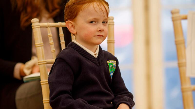 Harry White ( 5), Winner of art competition at the official opening of the new €140 million N4 Collooney to Castlebaldwin Roads Project in County Sligo today by An Taoiseach Micheál Martin, T.D. Photo: James Connolly