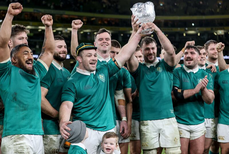 Ireland's Cian Healy and Caelan Doris. Photograph: Dan Sheridan/Inpho