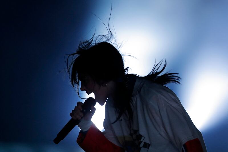 Billie Eilish performs on stage at the Lollapalooza 2023 music festival in Santiago on March 17th, 2023. Photograph: Javier Torres/AFP/Getty 