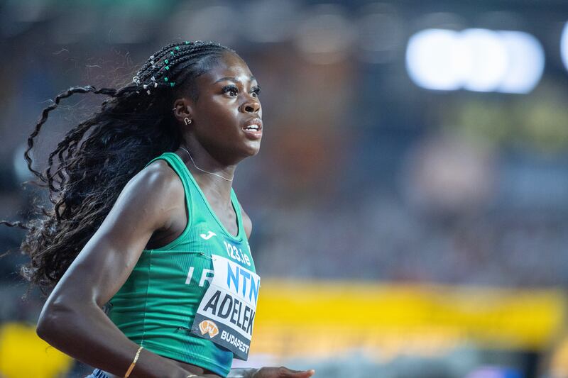 Rhasidat Adeleke in action in the Women's 400m Final during the World Athletics Championships, at the National Athletics Centre in Budapest, Hungary. Photograph: Tim Clayton/Corbis via Getty Images
