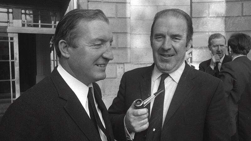 Charles Haughey and Neil Blaney during the Arms Trial in October  1970