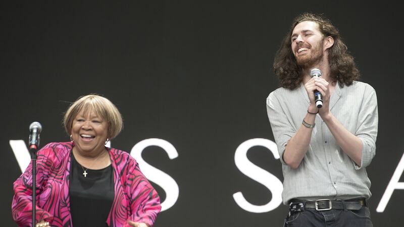 Mavis Staples and  Hozier on the main stage at Electric Picnic in September. Photograph: Dave Meehan/The Irish Times