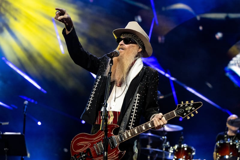 Billy Gibbons of ZZ Top performs during the Jim Irsay Collection exhibit and concert in California last year. Photograph: Scott Dudelson/Getty Images