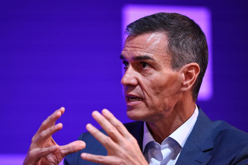 Spain's prime minister Pedro Sanchez hailed the ceasefire deal between Israel and Hamas. Photograph: Henry Nicholls/AFP 