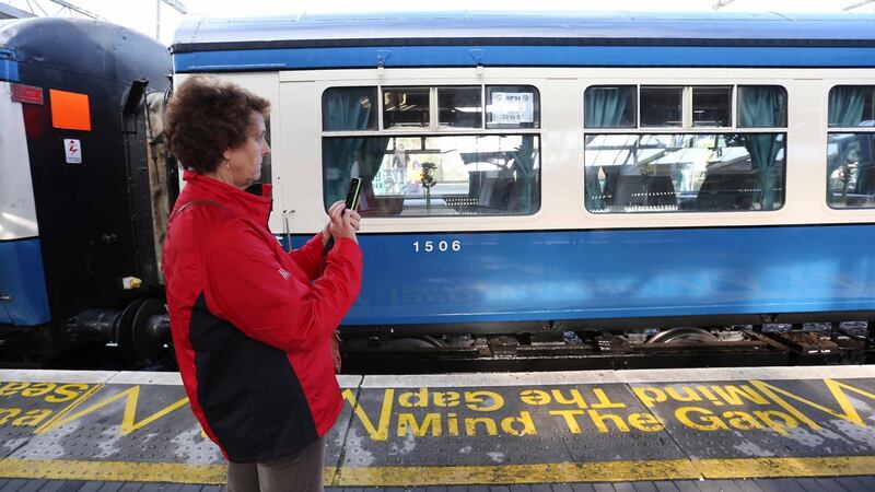 Passengers of the Emerald Isle Express, which left Connolly Station on Monday. will be staying in five-star castles such as Waterford and Dromoland, and will visit attractions including Waterford Crystal, Fota Island and the Cliffs of Moher along the way.  Photograph: Sasko Lazarov/Photocall Ireland
