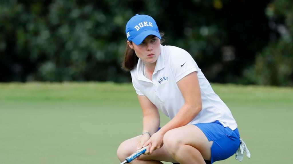 Leona Maguire: at a tournament in Georgia in April she broke the Atlantic Coast Conference record for the most even or under-par rounds in a college career. Photograph: Kevin C Cox/Getty Images