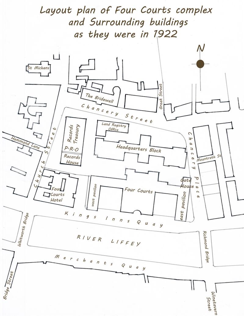 The layout of the Fourt Courts complex